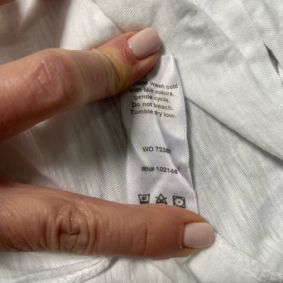 Michael Stars Ava Flutter Ruffle Sleeve 100% Supima Cotton T-Shirt Tee White OS - Picture 9 of 9